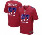 New York Giants #87 Sterling Shepard Elite Red Alternate USA Flag Fashion Football Jersey