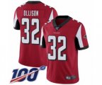 Atlanta Falcons #32 Qadree Ollison Red Team Color Vapor Untouchable Limited Player 100th Season Football Jersey
