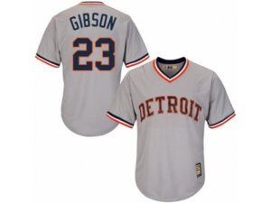 Detroit Tigers #23 Kirk Gibson Authentic Grey Cooperstown MLB Jersey