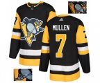 Adidas Pittsburgh Penguins #7 Joe Mullen Authentic Black Fashion Gold NHL Jersey