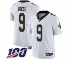 New Orleans Saints #9 Drew Brees White Vapor Untouchable Limited Player 100th Season Football Jersey
