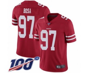 San Francisco 49ers #97 Nick Bosa Red Team Color Vapor Untouchable Limited Player 100th Season Football Jersey