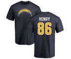 Los Angeles Chargers #86 Hunter Henry Navy Blue Name & Number Logo T-Shirt