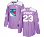 Adidas New York Rangers #23 Ryan Spooner Authentic Purple Fights Cancer Practice NHL Jersey