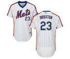 New York Mets #23 Keon Broxton White Alternate Flex Base Authentic Collection Baseball Jersey