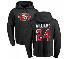 San Francisco 49ers #24 K\'Waun Williams Black Name & Number Logo Pullover Hoodie