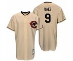 Chicago Cubs #9 Javier Baez Authentic Cream Cooperstown Throwback Baseball Jersey
