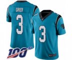 Carolina Panthers #3 Will Grier Limited Blue Rush Vapor Untouchable 100th Season Football Jersey