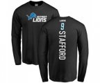 Detroit Lions #9 Matthew Stafford Black Backer Long Sleeve T-Shirt