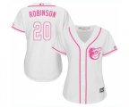Women's Baltimore Orioles #20 Frank Robinson Replica White Fashion Cool Base Baseball Jersey