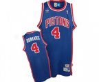 Detroit Pistons #4 Joe Dumars Authentic Blue Throwback Basketball Jersey