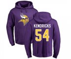 Minnesota Vikings #54 Eric Kendricks Purple Name & Number Logo Pullover Hoodie