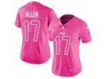 Women Buffalo Bills #17 Josh Allen Pink Stitched NFL Limited Rush Fashion Jersey
