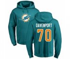 Miami Dolphins #70 Julie'n Davenport Aqua Green Name & Number Logo Pullover Hoodie