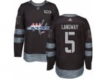 Washington Capitals #5 Rod Langway Authentic Black 1917-2017 100th Anniversary NHL Jersey