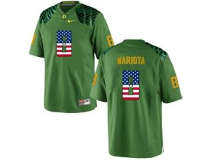 2016 US Flag Fashion Men\'s Oregon Duck Marcus Mariota #8 College Football Limited Jerseys - Apple Green