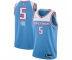 Sacramento Kings #5 De'Aaron Fox Swingman Blue Basketball Jersey - 2018-19 City Edition