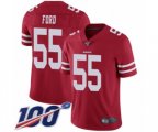 San Francisco 49ers #55 Dee Ford Red Team Color Vapor Untouchable Limited Player 100th Season Football Jersey