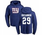 New York Giants #29 Deone Bucannon Royal Blue Name & Number Logo Pullover Hoodie