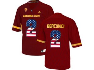 2016 US Flag Fashion Men\'s Arizona State Sun Devils Mike Bercovici #2 College Football Jersey - Maroon