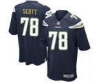 Los Angeles Chargers #78 Trent Scott Game Navy Blue Team Color Football Jersey