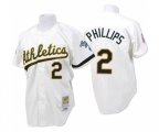 Oakland Athletics #2 Tony Phillips Authentic White Throwback Baseball Jersey