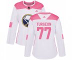 Women Adidas Buffalo Sabres #77 Pierre Turgeon Authentic White Pink Fashion NHL Jersey