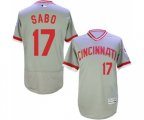 Cincinnati Reds #17 Chris Sabo Grey Flexbase Authentic Collection Cooperstown Baseball Jersey