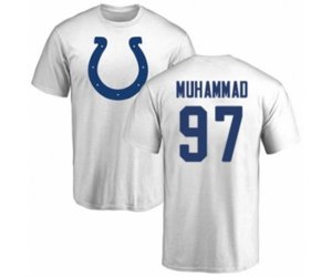 Indianapolis Colts #97 Al-Quadin Muhammad White Name & Number Logo T-Shirt