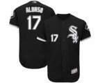 Chicago White Sox #17 Yonder Alonso Black Alternate Flex Base Authentic Collection Baseball Jersey