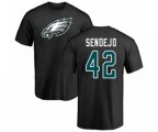 Philadelphia Eagles #42 Andrew Sendejo Black Name & Number Logo T-Shirt