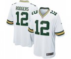 Green Bay Packers #12 Aaron Rodgers Game White Football Jersey