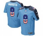 Tennessee Titans #8 Marcus Mariota Elite Light Blue Home USA Flag Fashion Football Jersey