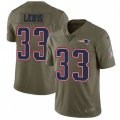 New England Patriots #33 Dion Lewis Limited Olive 2017 Salute to Service NFL Jersey