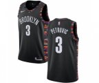 Brooklyn Nets #3 Drazen Petrovic Authentic Black Basketball Jersey - 2018-19 City Edition