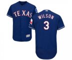 Texas Rangers #3 Russell Wilson Royal Blue Alternate Flex Base Authentic Collection MLB Jersey