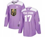 Vegas Golden Knights #17 Vegas Strong Authentic Purple Fights Cancer Practice NHL Jersey