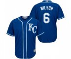 Kansas City Royals #6 Willie Wilson Replica Blue Alternate 2 Cool Base Baseball Jersey