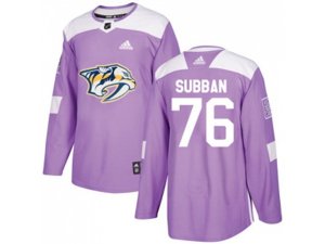 Nashville Predators #76 P.K Subban Purple Authentic Fights Cancer Stitched NHL Jersey