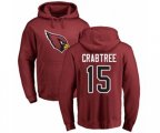 Arizona Cardinals #15 Michael Crabtree Maroon Name & Number Logo Pullover Hoodie