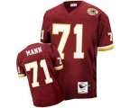 Washington Redskins #71 Charles Mann Burgundy Red With 50TH Patch Authentic Throwback Football Jersey