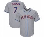 New York Mets #7 Marcus Stroman Replica Grey Road Cool Base Baseball Jersey