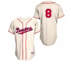Milwaukee Brewers #8 Ryan Braun Authentic Cream 1948 Turn Back The Clock Baseball Jersey