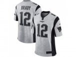 New England Patriots #12 Tom Brady Gray Stitched NFL Limited Gridiron Gray II Jersey