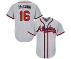 Atlanta Braves #16 Brian McCann Replica Grey Road Cool Base Baseball Jersey
