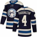 Columbus Blue Jackets #4 Scott Harrington Authentic Navy Blue Alternate NHL Jersey