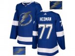 Tampa Bay Lightning #77 Victor Hedman Blue Home Authentic Fashion Gold Stitched NHL Jersey