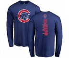 MLB Nike Chicago Cubs #8 Ian Happ Royal Blue Backer Long Sleeve T-Shirt