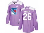 Adidas New York Rangers #26 Jimmy Vesey Purple Authentic Fights Cancer Stitched NHL Jersey