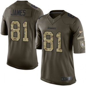 Pittsburgh Steelers #81 Jesse James Elite Green Salute to Service NFL Jersey